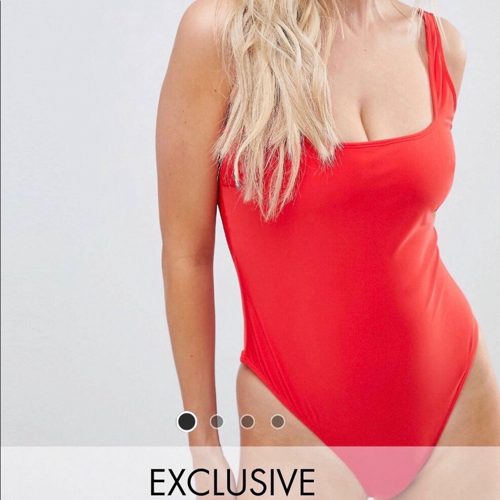 NWT Wolf & Whistle Red 36DD cup bathing suit